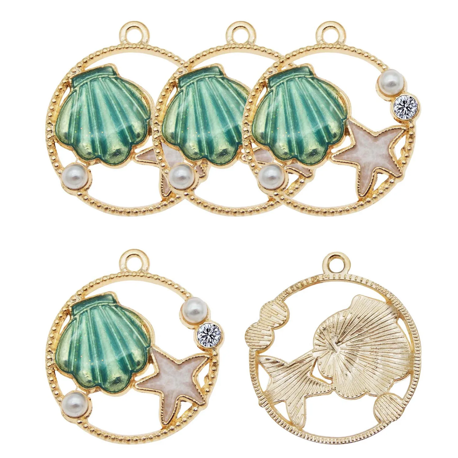 Эмалированные подвески для серег 6 шт. морской корпус звездочка милый брелок