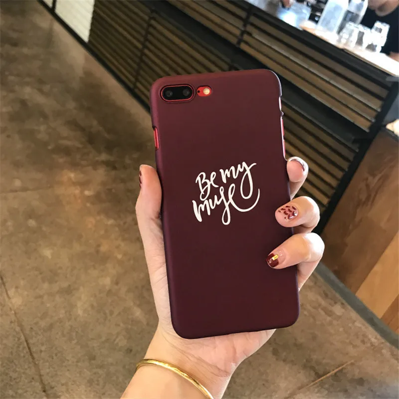 Retro Simple English Red Wine For iPhone 6 6S Plus 7 New Personality Ultra-thin Matte Back Cover Phone Hard Case Coque |