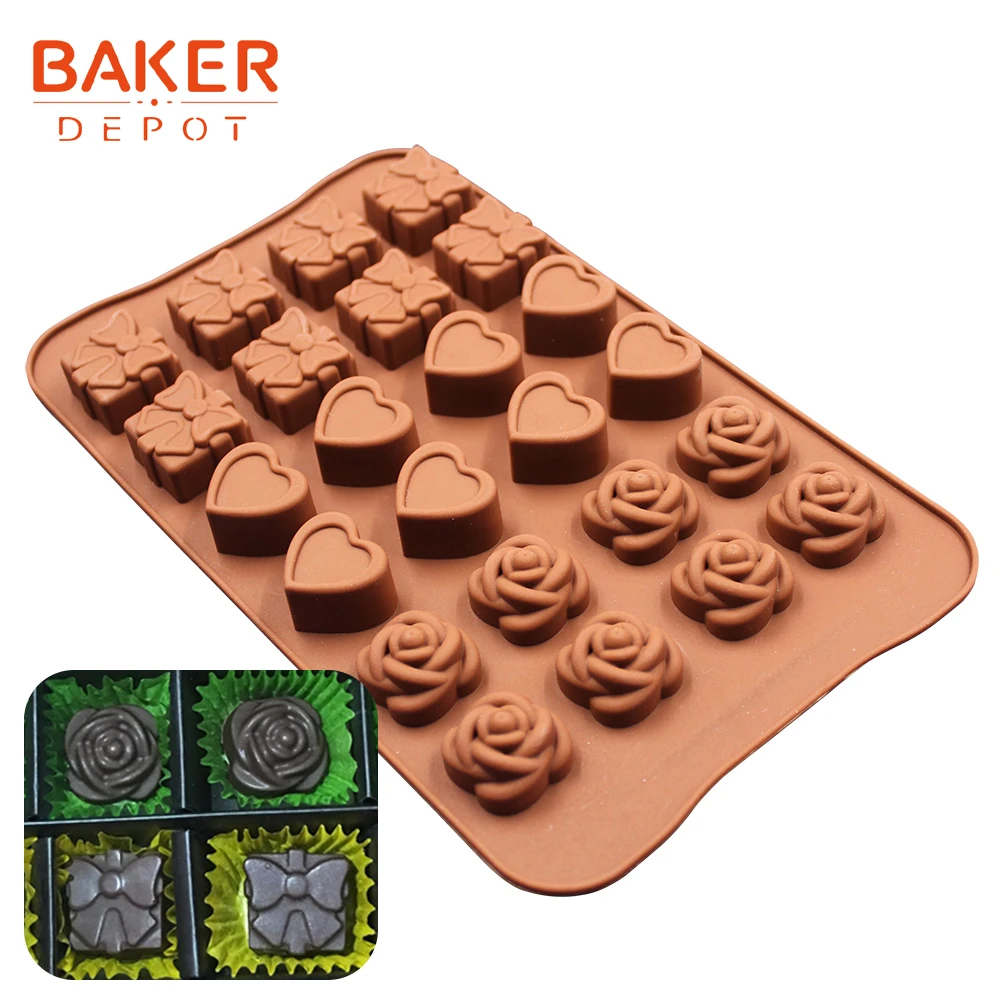 BAKER DEPOT силиконовая форма для шоколада цветка торт украшенная ледяные конфеты jello