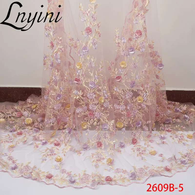 Новейшая французская кружевная вышивка 3D цветы ткань тюль сетка 2020 роскошное