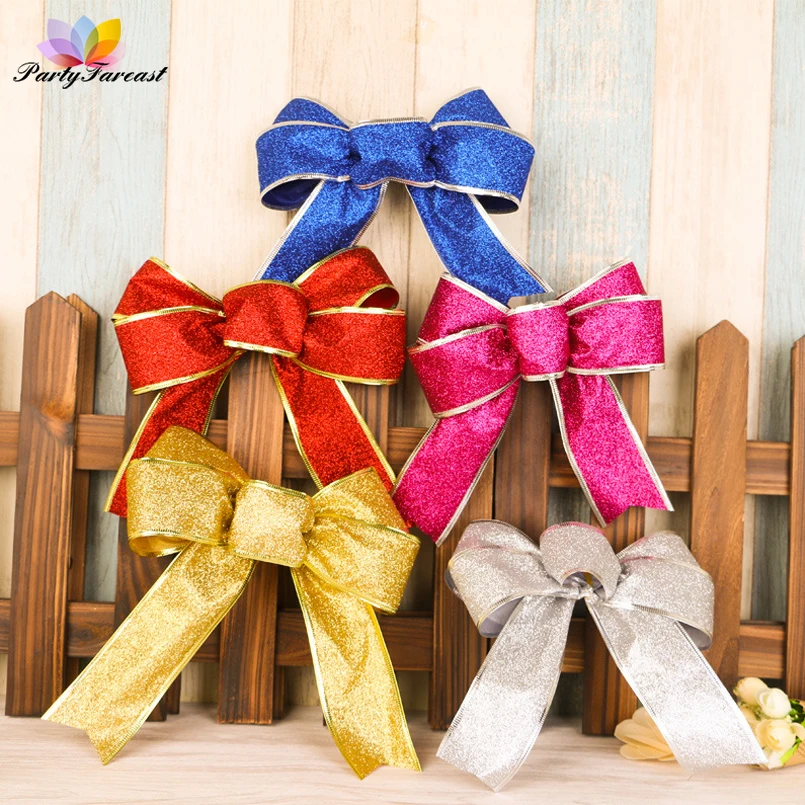 PF разноцветное Рождественское украшение с бантом для рождественской елки DIY