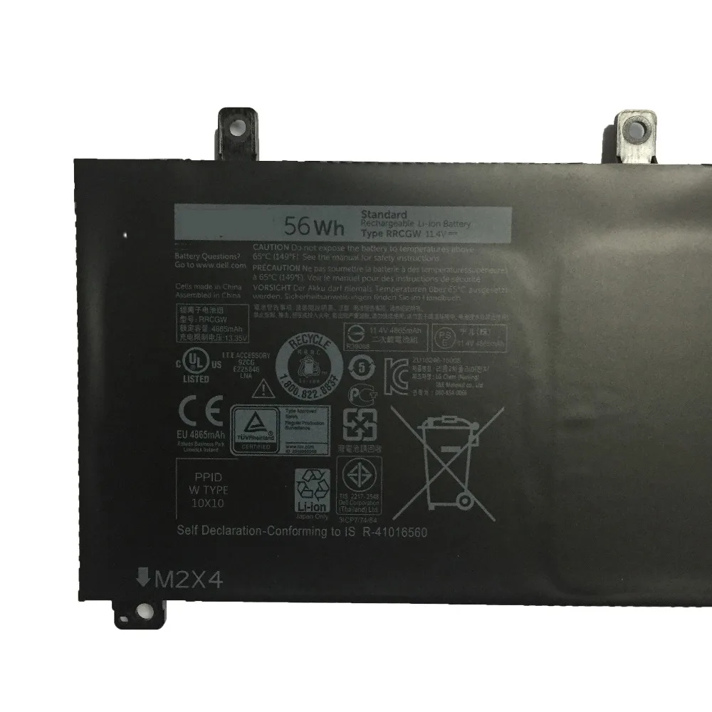 11 4 в 56 Вт/ч RRCGW новый оригинальный аккумулятор для ноутбука Dell M7R96 62MJV Precision 5510 XPS 15