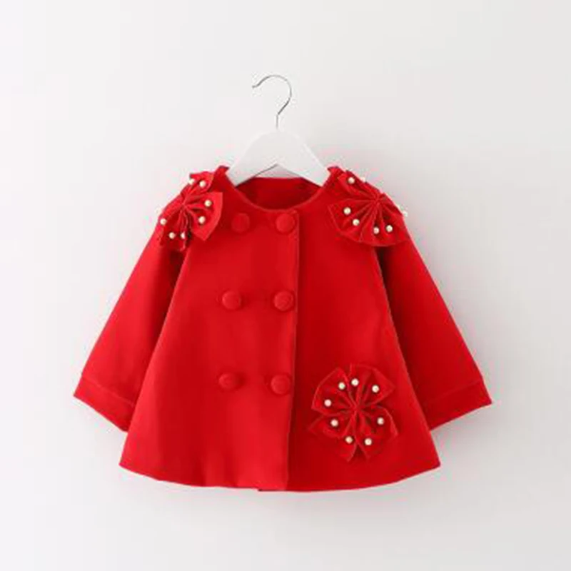 

Big flower design long sleeve jacket for girls warm jacket thick fleece children outwear chaqueta de nias