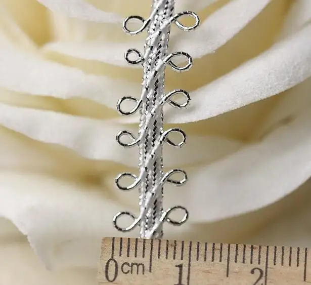 Роскошная хлопковая вышивка 1 см в ширину золотая серебряная Цветочная кружевная ткань отделка лента сделай