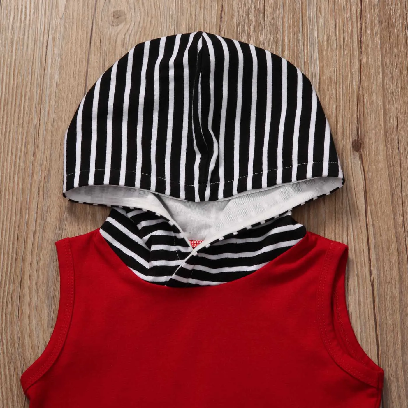 2018 new Kid Infant Baby Boy Summer Hooded Vest and Striped Pant Toddler Outfits Clothes 2PCS fashion wild handsome featuresCH | Детская