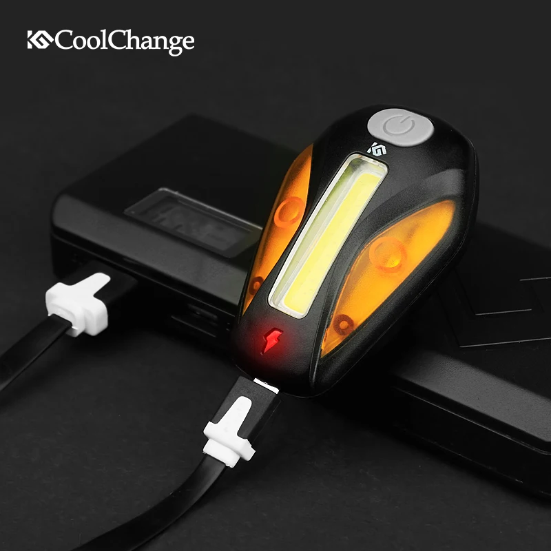 CoolChange водостойкий велосипедный фонарь USB Перезаряжаемый ночной Предупреждение