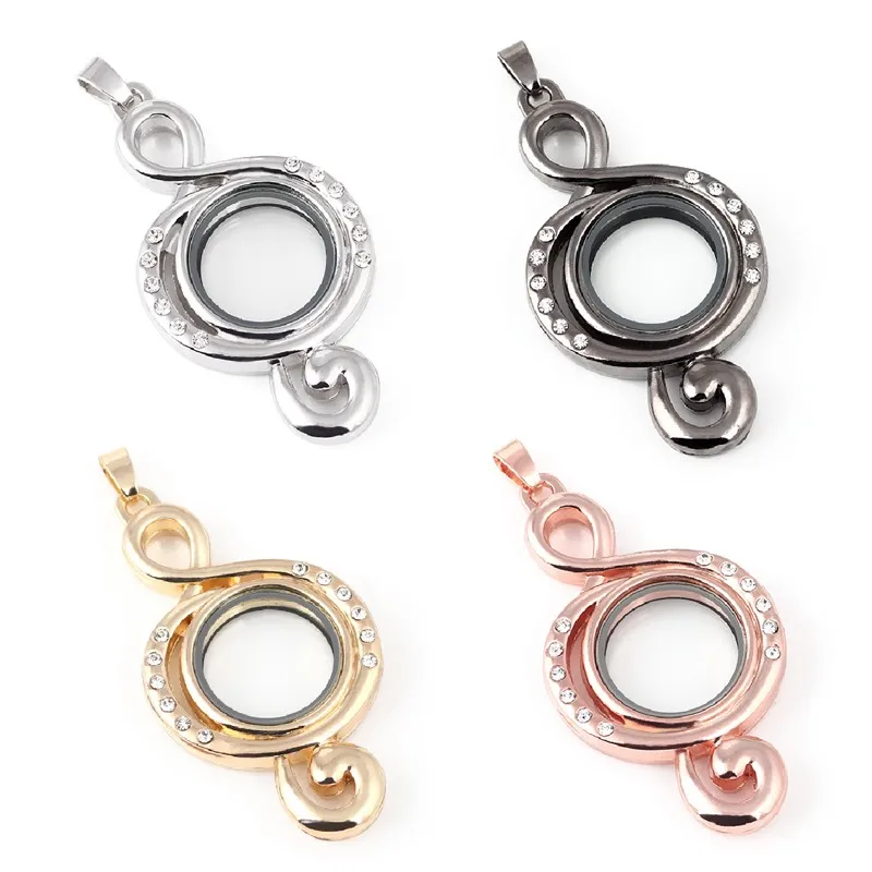 10 шт. Стразы плавающий медальон в форме музыкальной ноты запоминающий живой