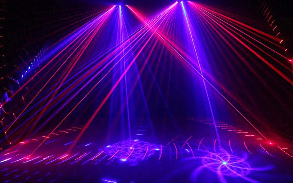 Лазерный светильник с 6 глазами RGB, DMX512, изображение линий, Эффект луча, сканирующий сценический светильник, DJ диско-бар, Рождественский домашний, вечерние, лазерный сканер