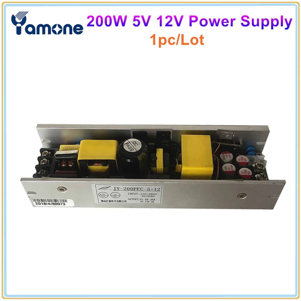 

1pc/Lot Good Quality Stage Light 200W PFC Power Supply 5V 36A 12V 2A For Indoor Outdoor Individual Controlled LED Wall Wash Bar