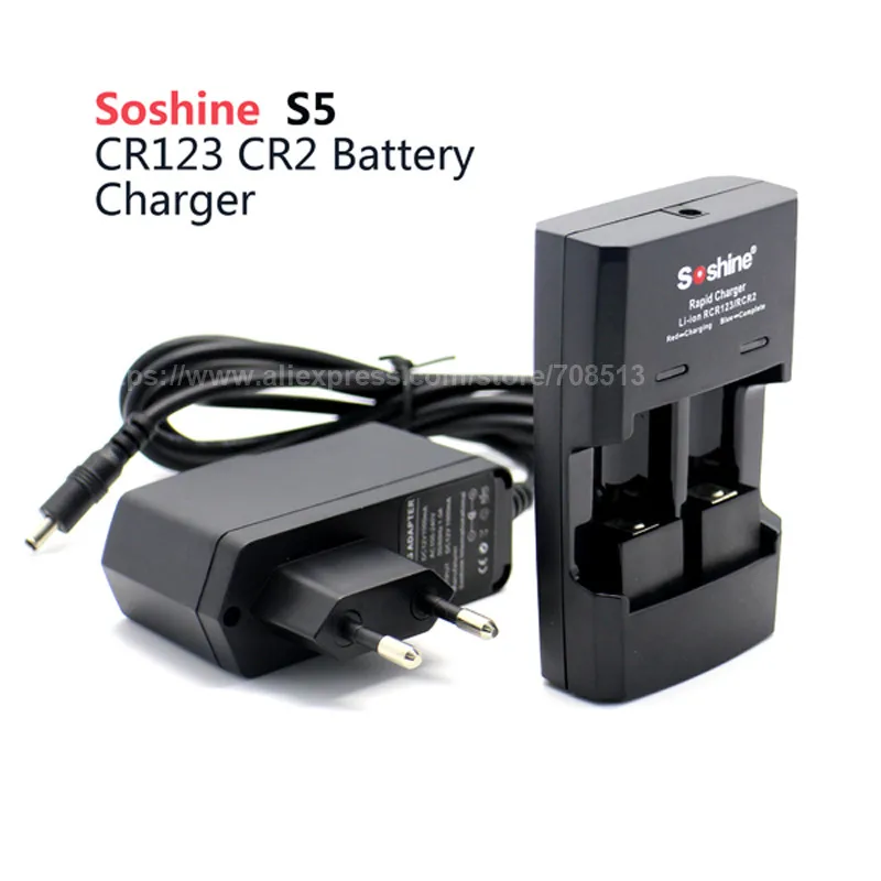 Soshine SC-S5 Интеллектуальное Быстрое Зарядное устройство для батарей CR123A/CR2