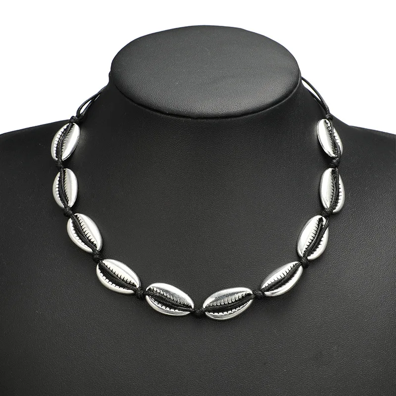 

Bohemian BeachTassel Necklace Natural Sea Shell Choker Chain Brace Collar Boho Women Summer Beach Jewelry Shellhard N46