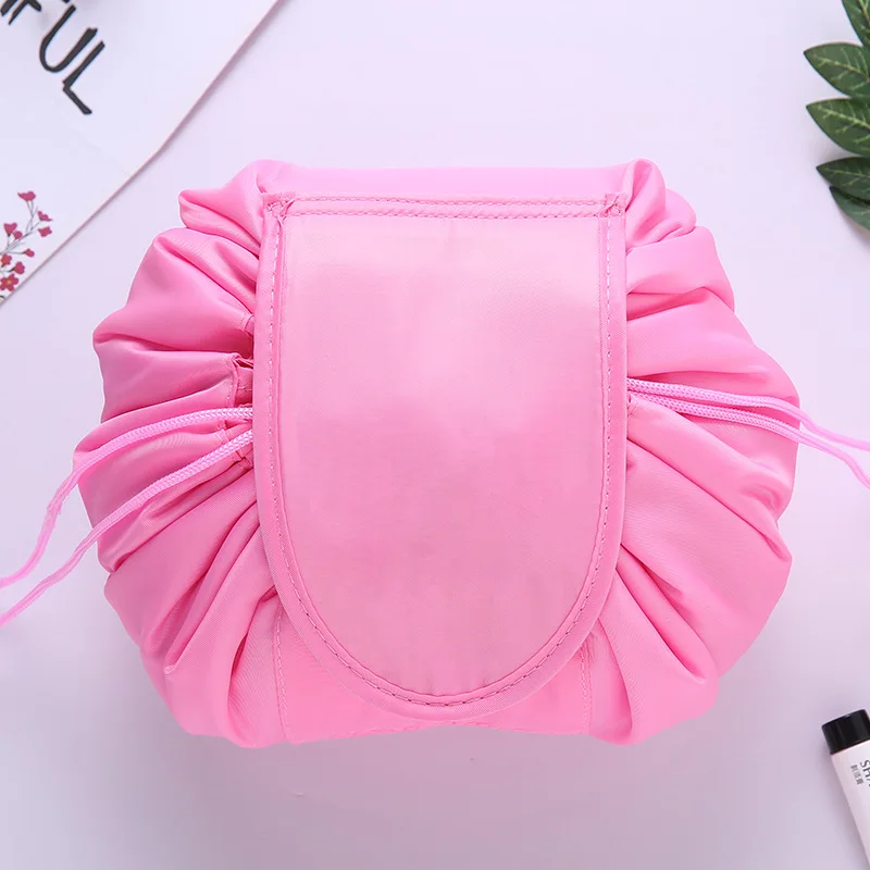 dark pink Женская косметичка с кулиской, модный дорожный органайзер для макияжа, косметичка, Сумка Для Хранения Туалетных принадлежностей, косметичка - Цвет: dark pink