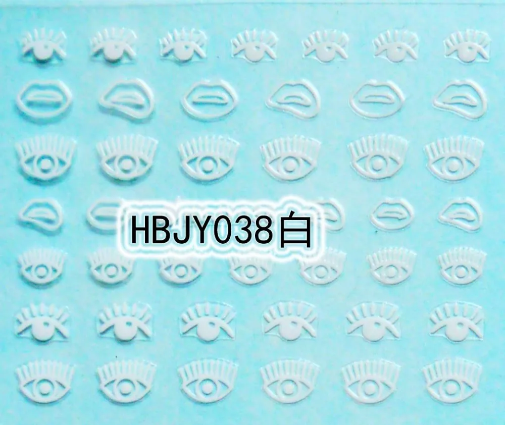 2 шт. HBJY038-White нейл-арта с красивыми глазами Стикеры нейл-арта Стикеры