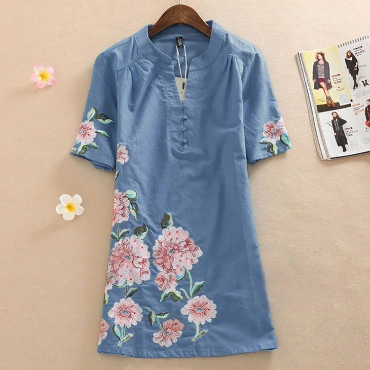 maxi Dress платья сарафан Мода Вышивки женская одежда Плюс размер летние женские платье лето летнее больших размеров пляжное одежда для женщин