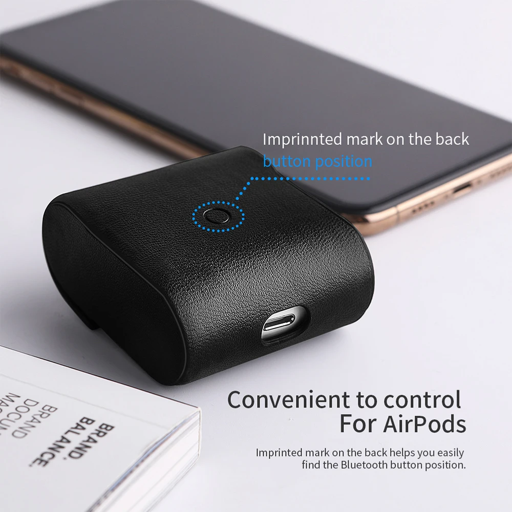 Оригинальный чехол Nillkin для Air Pods 2 откидной Чехол из искусственной кожи Защитная