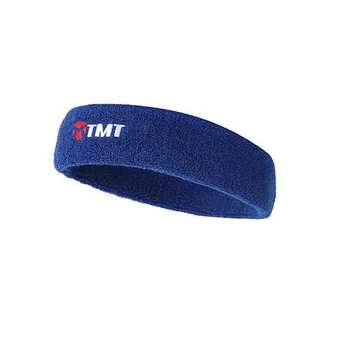 Dark Blue TMT высокоабсорбирующий спортивный эластичный ободок Хлопок Sweatband Yoga Hairband Бег Теннис Баскетбол фитнес Анти Пот-унисекс - Цвет: Dark Blue