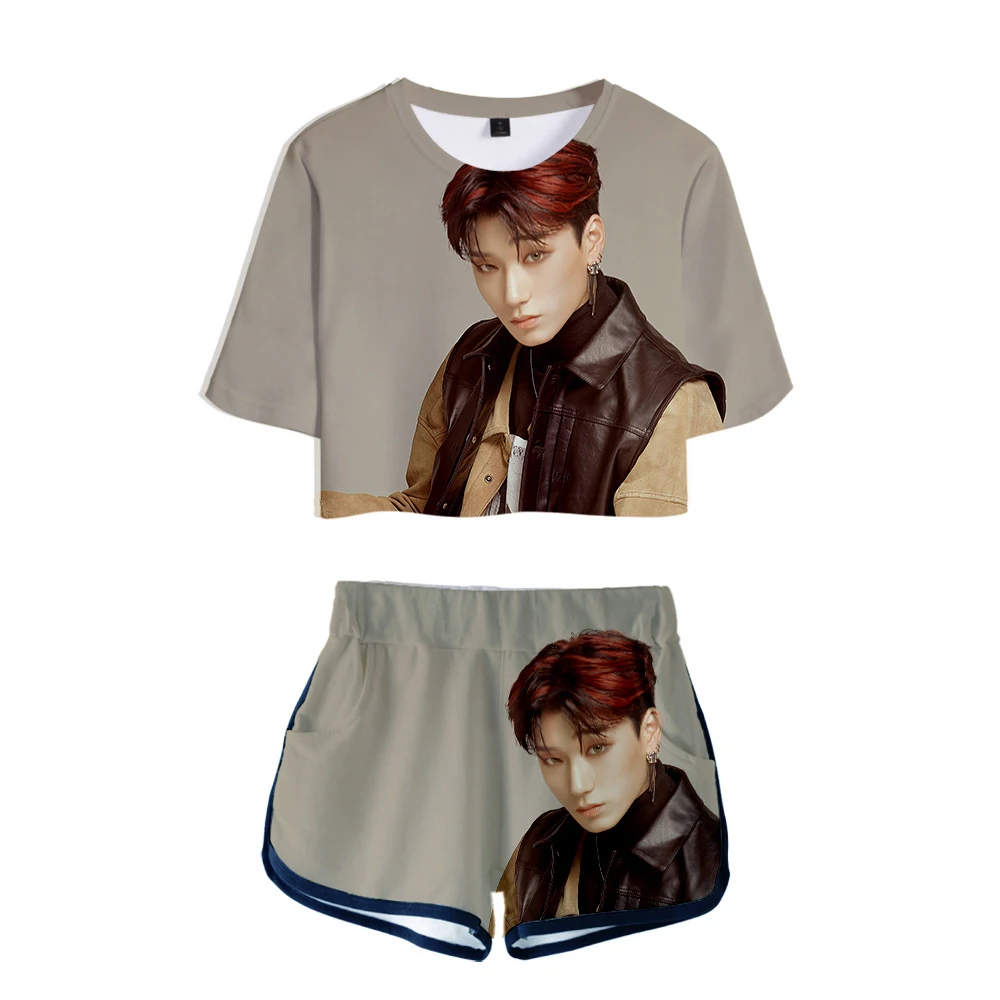 Frdum tomme-корейский 3D Ateez Idol Новое поступление модные женские с коротким рукавом пупок хип-хоп Moletom Летние удобные