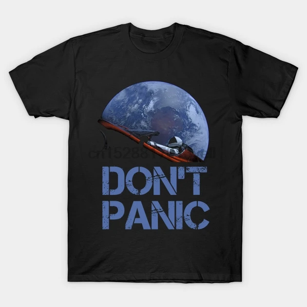 Женские туфли лодочки футболки с надписью Don't panic в orbit|Мужские футболки| |