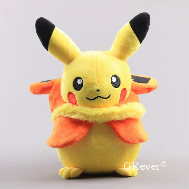 Flareon 10 Стили Пикачу Косплей Eevee Jolteon Пикачу в Vaporeon плащ серия Пикачу куклы мягкие куклы Sylveon игрушки 1" 28 см - Цвет: Flareon