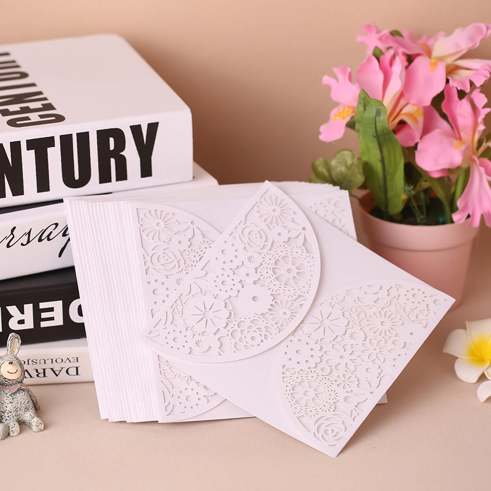 20 шт./компл. Изысканные резные свадебные пригласительные открытки набор