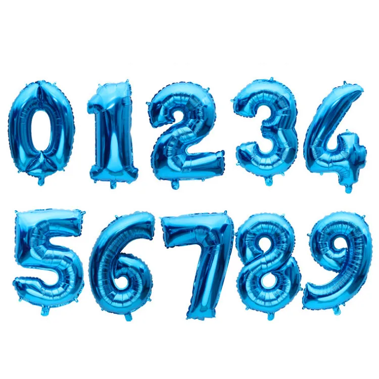 Blue pure color 32 дюйма номер шары цифры, цвет золотистый, серебристый, голубой, розовый цифры воздушные праздничные воздушные шары большой шар вечерние пользу Детский наряд для дня Рождения воздушный шар - Цвет: Blue pure color