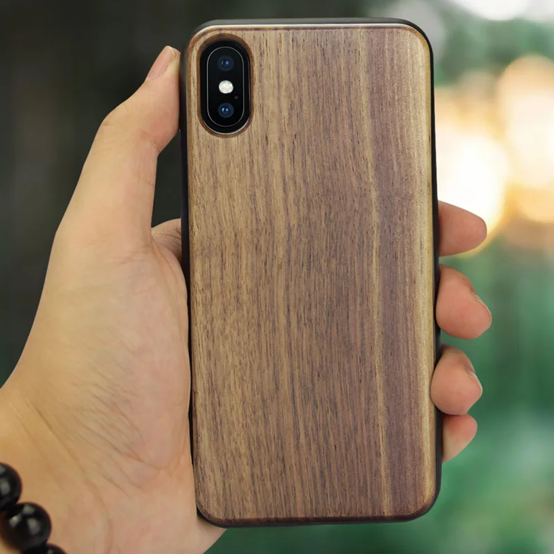 Ультратонкий чехол для iPhone X XS чехлы Apple 10 из натурального дерева и ТПУ
