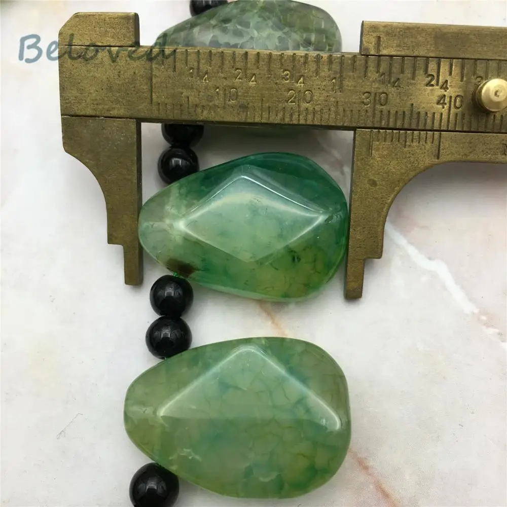 

Teardrop Green Dragon Agates Slice Loose Beads,Full Strand Druzy Agates Slab Gems Jewelry Making Beads, BG18273
