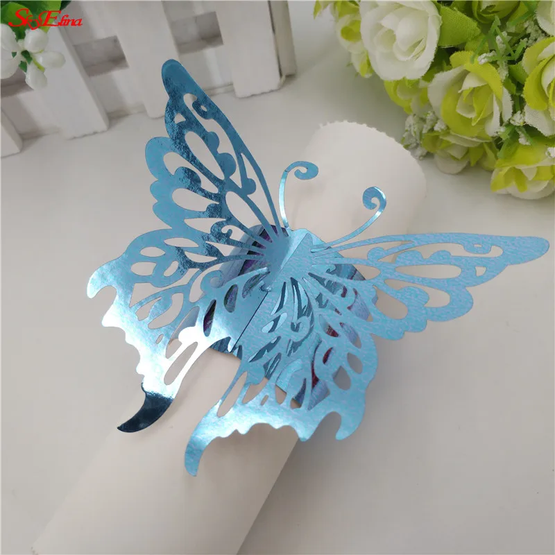 100 шт. бумажные кольца для салфеток с жемчугом|napkin rings|serviette holderbutterfly napkin rings |