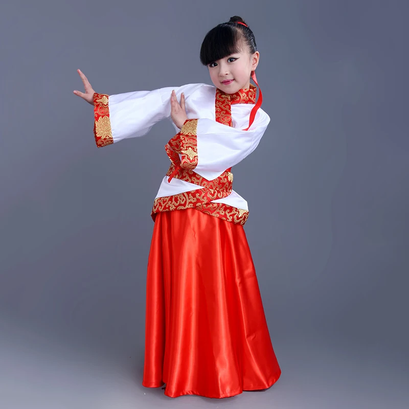 Одежда Hanfu для мальчиков и девочек традиционная китайская одежда фолк танцев