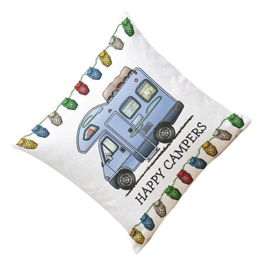 Ouneed декоративные наволочки happy campers наволочка диван талии Бросок Чехлы Home Decor
