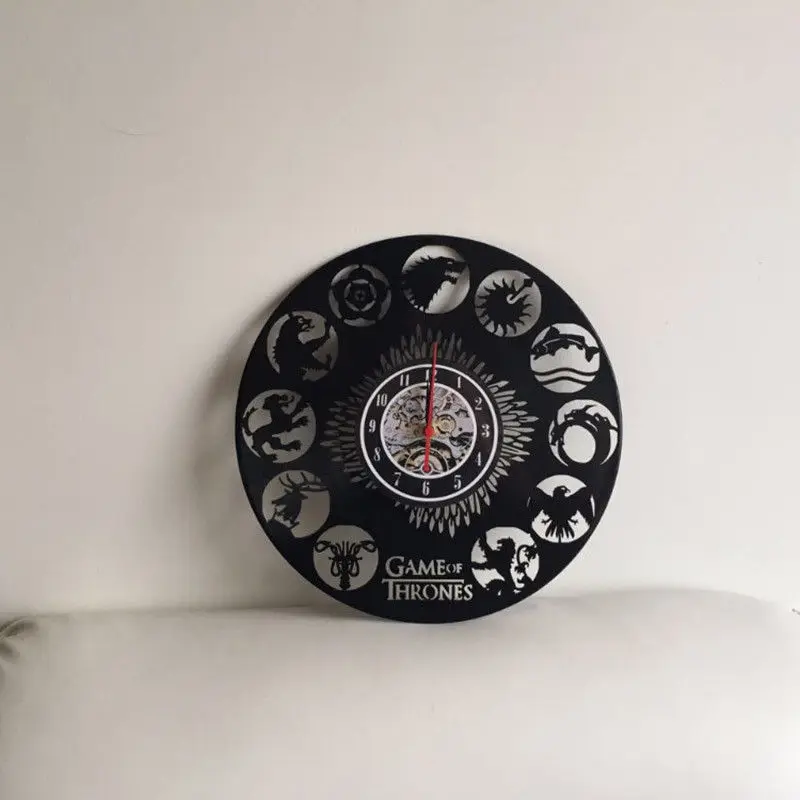 Виниловые часы Wandklok Horloge Murale настенные с изображением героев игры престолов