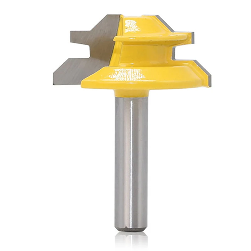 Woodworker Lock Miter Router Bit 45 Degree Width 8*1-1/2 Woodworking Drill 8mm Shank Tenon Cutter Woodwork Milling Cutters | Инструменты