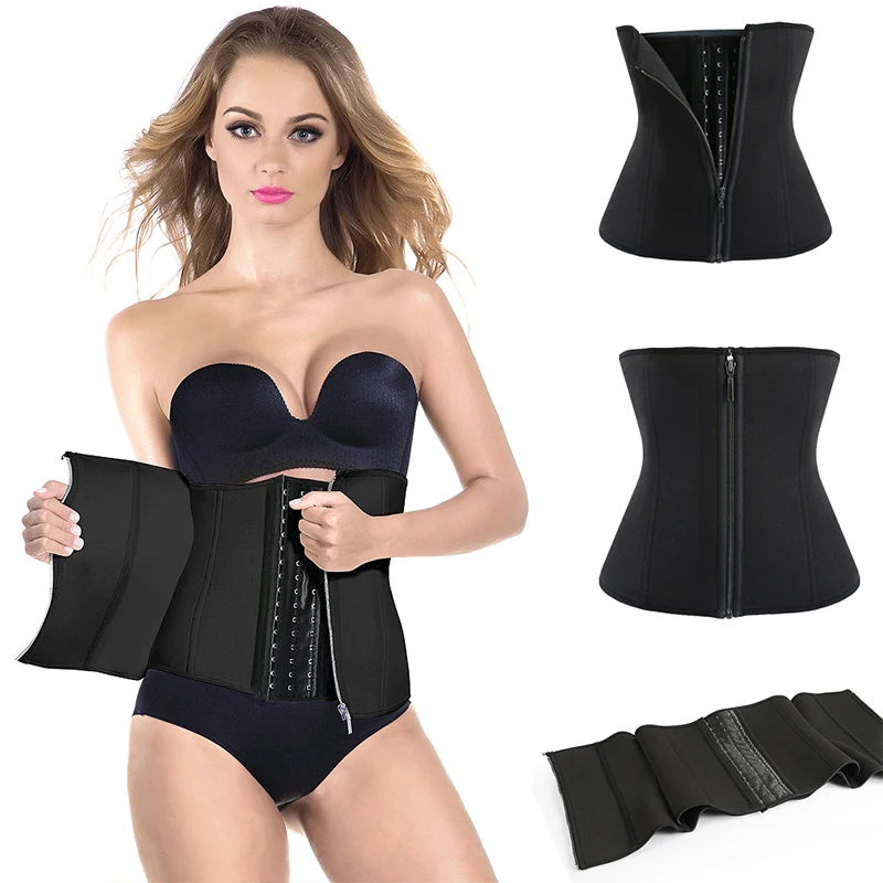funny king Neoprene Waist Trainer Women Body Shaper Lingerie Fitness Modeling Slimming Tummy Belt Double Layer Zipper Shapewear |