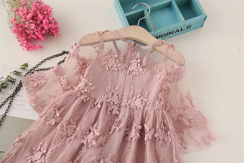 bibicola summer girl clothes kids dresses for girls lace flower dress baby party cotton children princess | Детская одежда и обувь