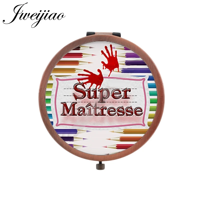 JWEIJIAO Merci Maitresse Брендовое компактное зеркало красота здоровье французская буква ручное зеркало маленькие зеркала для женщин CT290 - Цвет: CT311