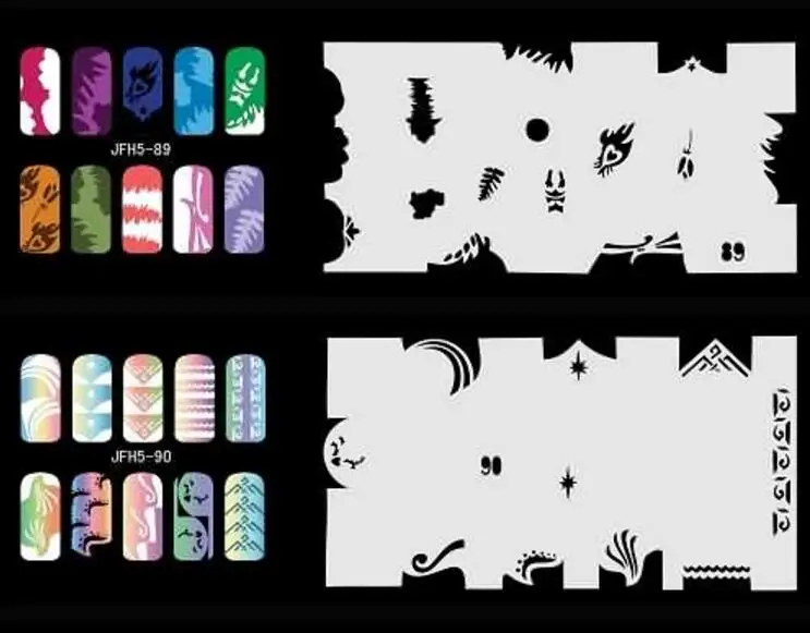 Новый Unit5 Красочный 20 лист/Лот 200 дизайн ногтей ногтевая аэрография лист
