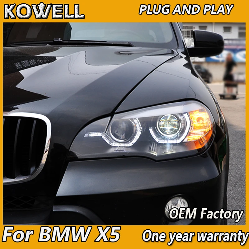 Фары головного света KOWELL для X5 фар 2007 2013 E70 фары ангельские глазки светодиодный