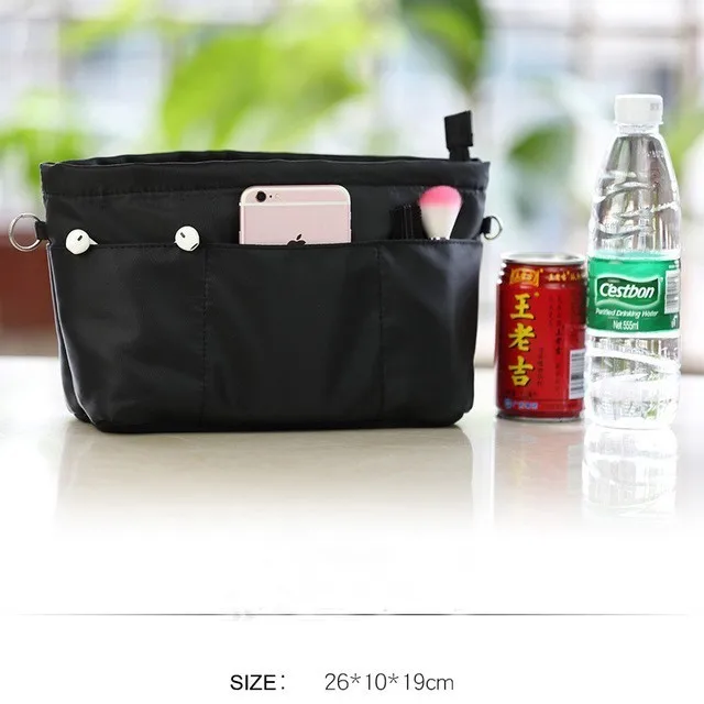 Size3 black Размер 5 Для женщин косметичка нейлоновый высококачественный вставить мешок организатор сумки мульти-функциональная дорожная косметичка девушка туалетные сумки - Цвет: Size3 black