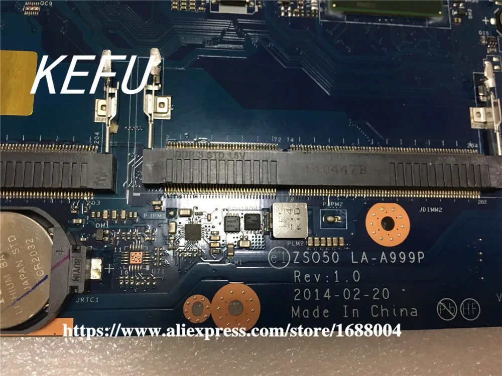 KEFU для HP 250 G4 ZSO50 материнской платы 761537-501 LA-A999P REV1.0 встроенная графика w/ i3-3217U cpu |