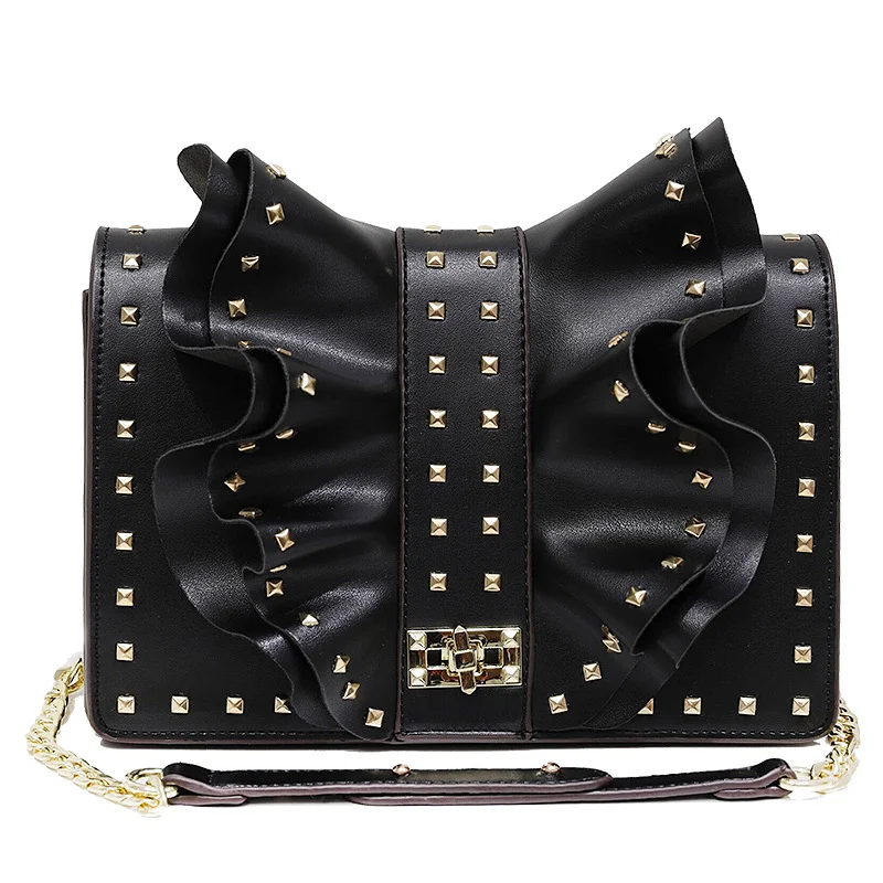 Однотонная женская сумка мессенджер из искусственной кожи с цепочкой и