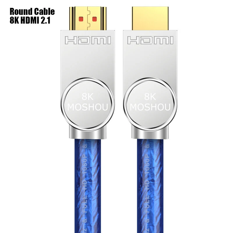 HDMI Cables 2.1 8K 8 к 60 Гц HDMI 2,1 кабели 4 к 120 Гц 48 Гбит/с Полоса пропускания ARC MOSHOU видео 2 м Шнур высокой четкости мультимедийный интерфейс для усилителя ТВ - Цвет: HDMI Cables 2.1 8K