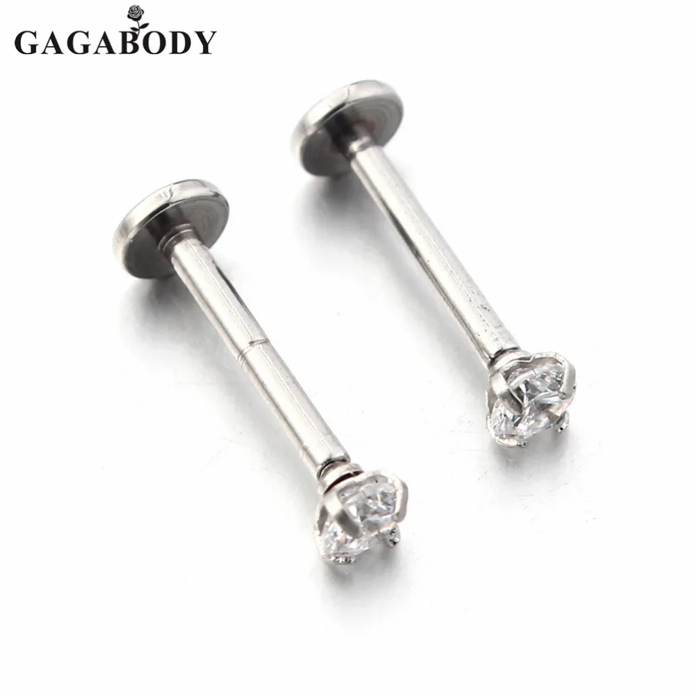 2 шт. пирсинг для губ из нержавеющей стали 1 мм 16 г 8 мм|lip stud|labret liplip piercing jewelry |