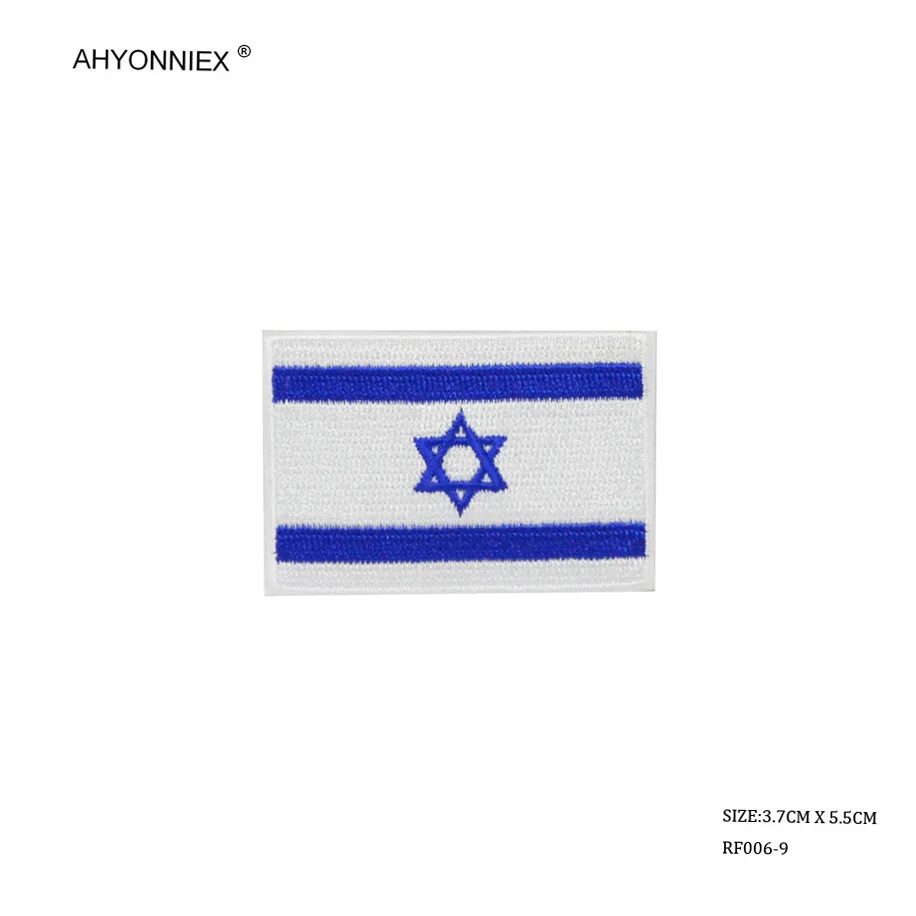 ISRAEL AHYONNIEX 1 шт. Качественные вышитые нашивки с флагом США из Китая, флага США, железные наклейки на руку, наклейки на рюкзак, значок для одежды, аппликация "сделай сам" - Color: ISRAEL
