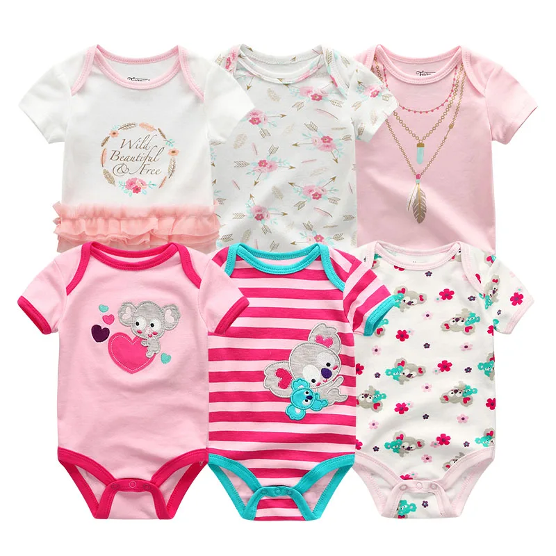 baby clothes6712 Новинка, 6 шт./лот, детская одежда для девочки, Roupa de bebes, одежда для маленьких мальчиков, комплекты одежды для малышей с единорогом, комбинезон для новорожденных, хлопок, 0-12 месяцев - Цвет: baby clothes6712