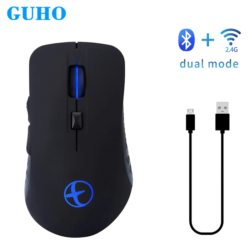 GUHO перезаряжаемые Bluetooth мышь 2 4 0 г Двойной режим беспроводной игровой Mause Inalambrico