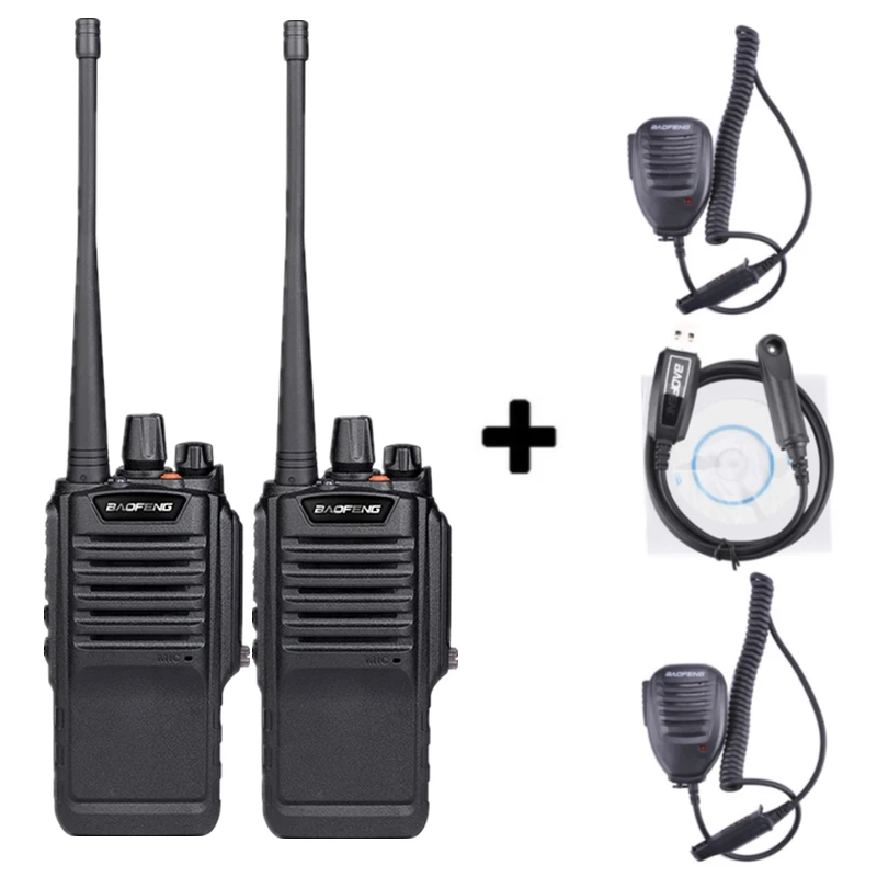 Add 2mic1cable 2 шт. Baofeng BF-9700 высокое Мощность иди и болтай Walkie Talkie BF 9700 дальний радиостанцией Профессиональный Ham Радио УВЧ радио Comunicador 10 км - Цвет: Add 2mic1cable