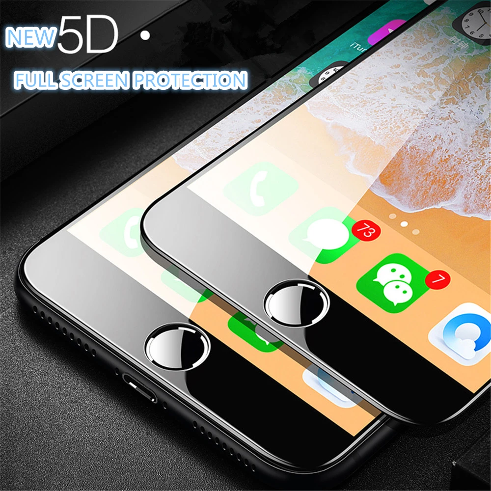 IMIDO 2 шт 5D закаленное стекло с круглыми закругленными краями для iPhone 6 6s 7 8 Plus