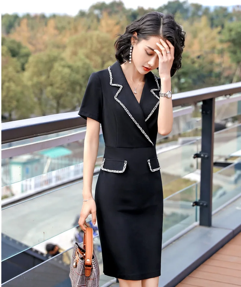 Женское облегающее платье с коротким рукавом офисная одежда для работы и в