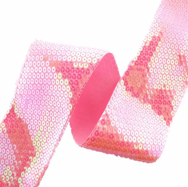 Lt. Pink 1 ярд " 75 мм блестящая Блестящая лента для волос DIY аксессуары для волос швейная ткань DIY материалы ручной работы, MD190117 - Color: Lt. Pink