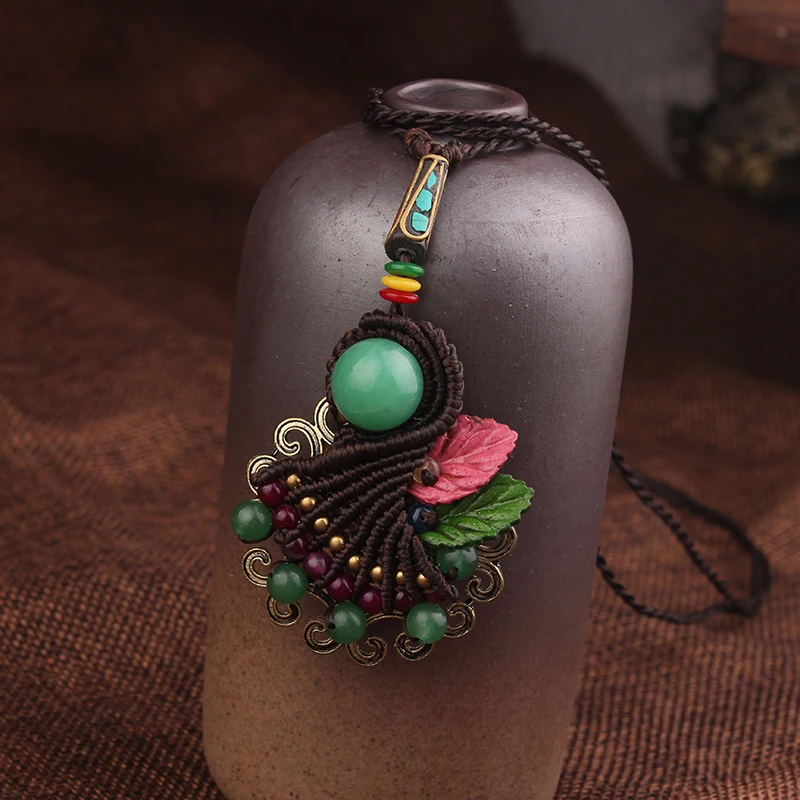 Ручной работы плетеный павлин хвост модное винтажное ожерелье ювелирные изделия